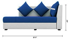 Upolstered 8 Seater Sofa Set, 2 Ottoman, 6 pillow With Coffee Table Fabric 3 + 2 + 2 + 1 Sofa Set (Blue & White, Pre-assembled)