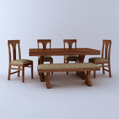 Modern Dining Set 6 Seater | Dining Set with Bench | Sheesham Wood | Sheesham Wood | All Size