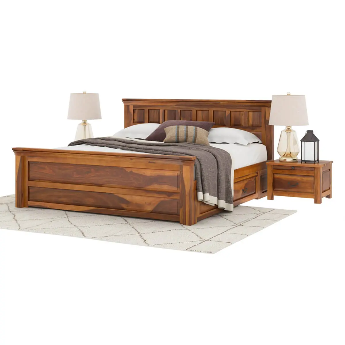 Luxurious Bed Design | Wood Carving Bed made up of Sheesham Wood | King/Queen Size |Wooden Headboard