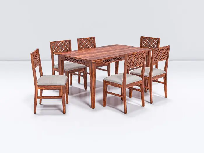 | Modern Dining Table and Chairs Set | CNC Design Chair | Dining Set Design | Sheesham Wood | All Sizes