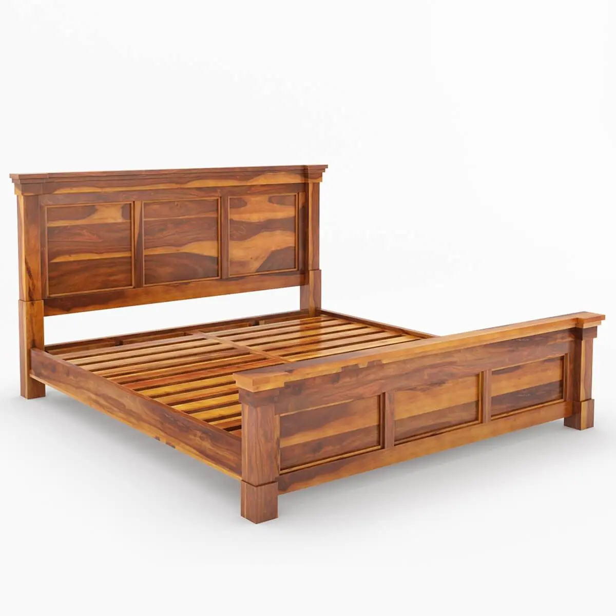 Modern Bed Design | Wooden Bed in Sheesham Wood | King/Queen Size | high Quility Sheesham Wood Bedroom Furniture