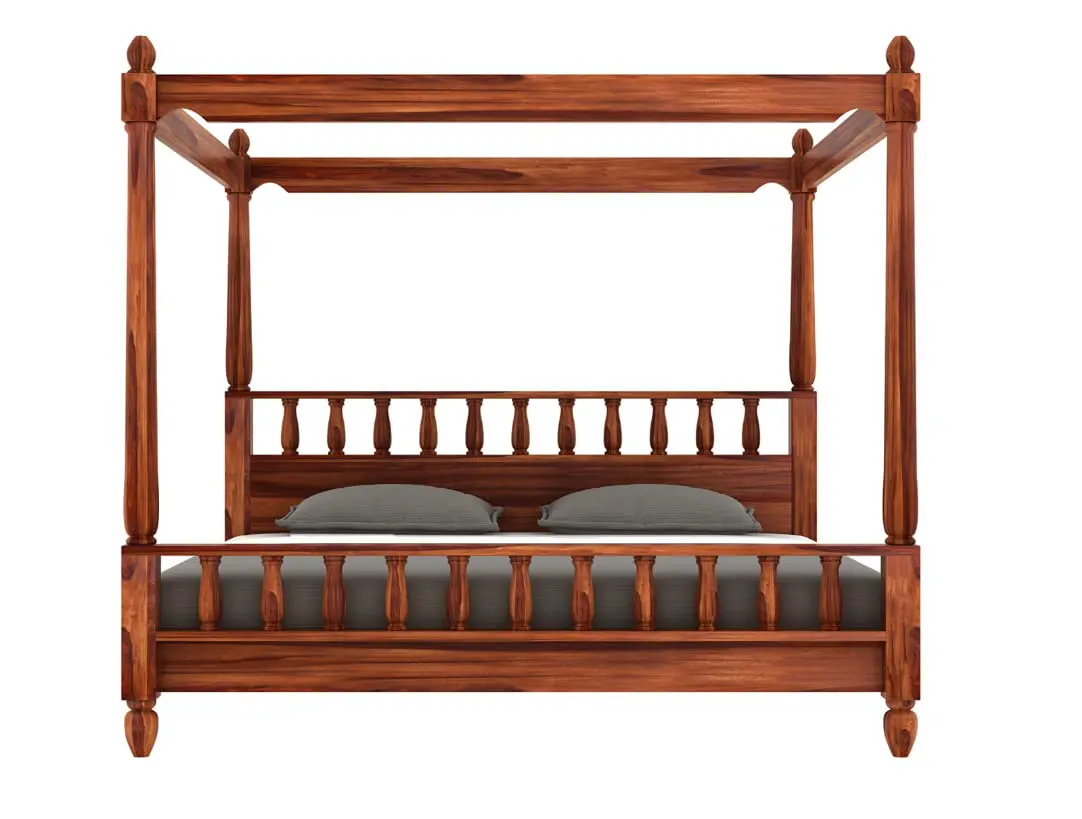 Indian Bed Design | Wood Carving Bed made up of Sheesham Wood | King/Queen Size | High Hight