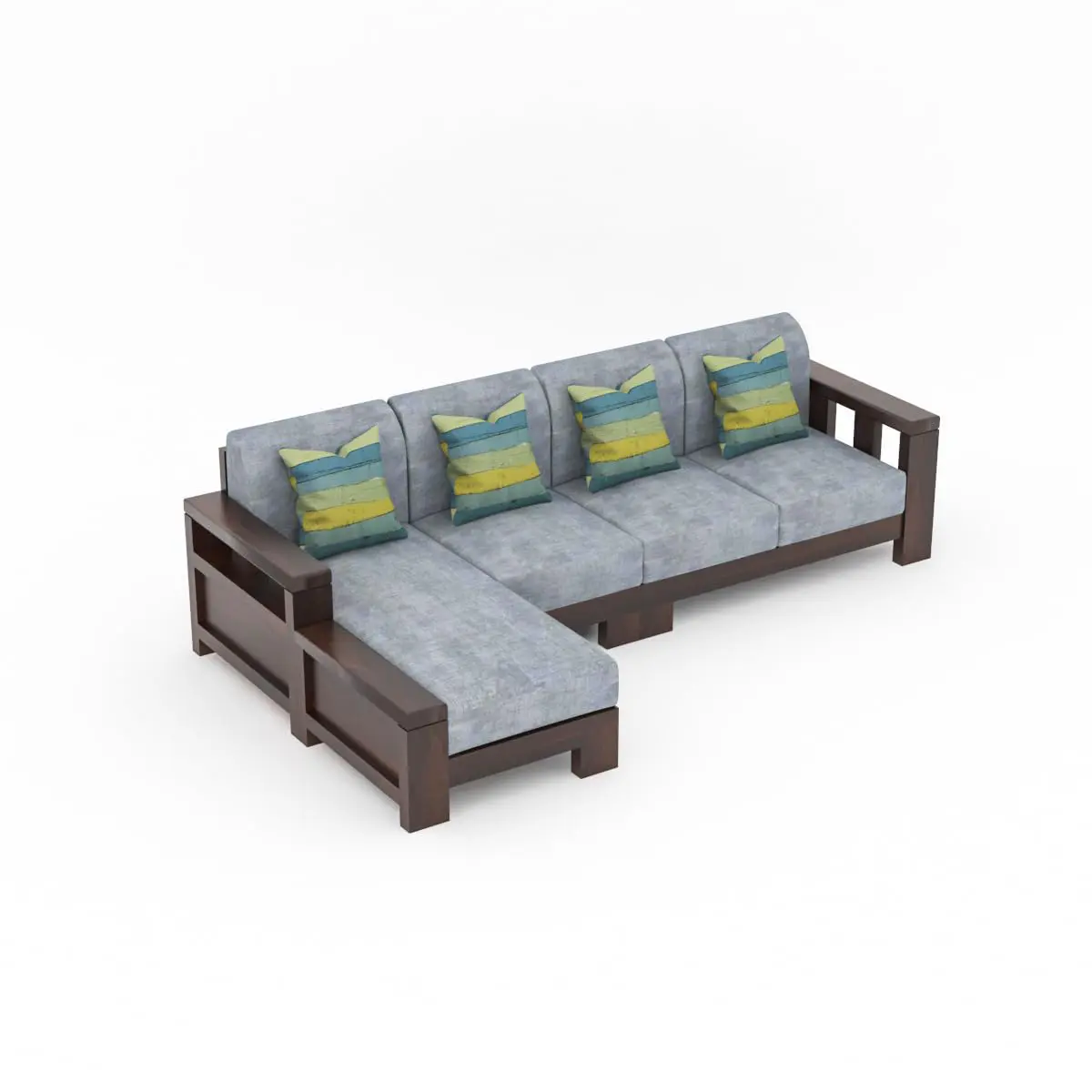 Modern L Shaped Sofa | L Sectional Sofa | Sheesham Wood Sofa