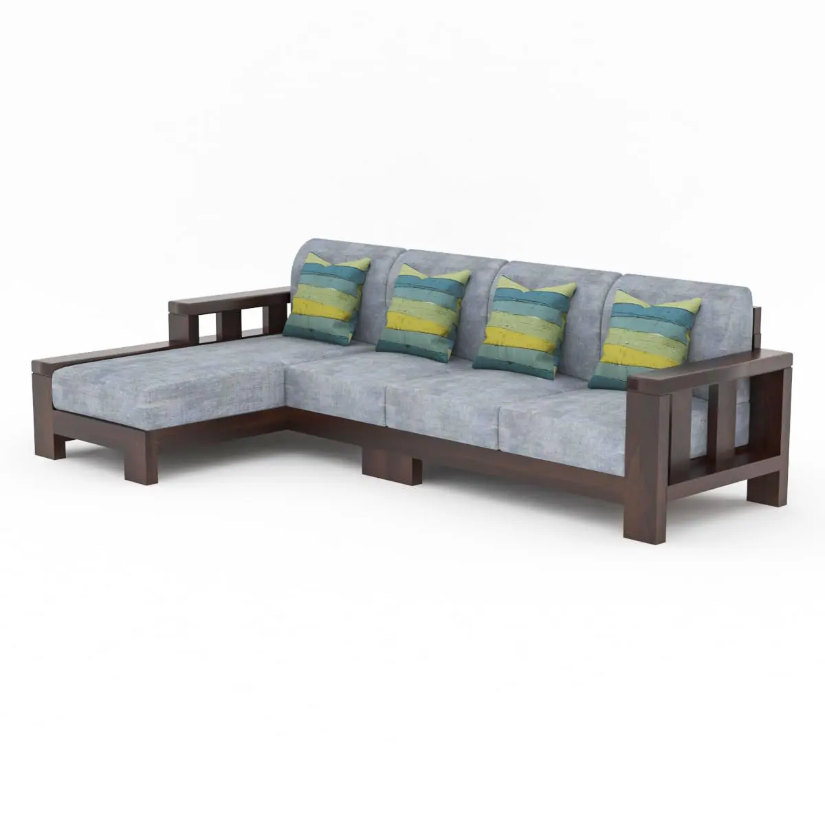 Modern L Shaped Sofa | L Sectional Sofa | Sheesham Wood Sofa