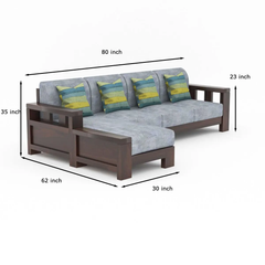 Modern L Shaped Sofa | L Sectional Sofa | Sheesham Wood Sofa