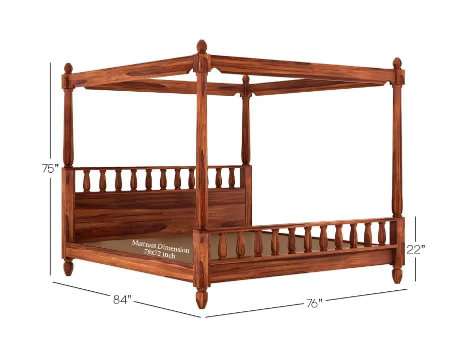 Indian Bed Design | Wood Carving Bed made up of Sheesham Wood | King/Queen Size | High Hight