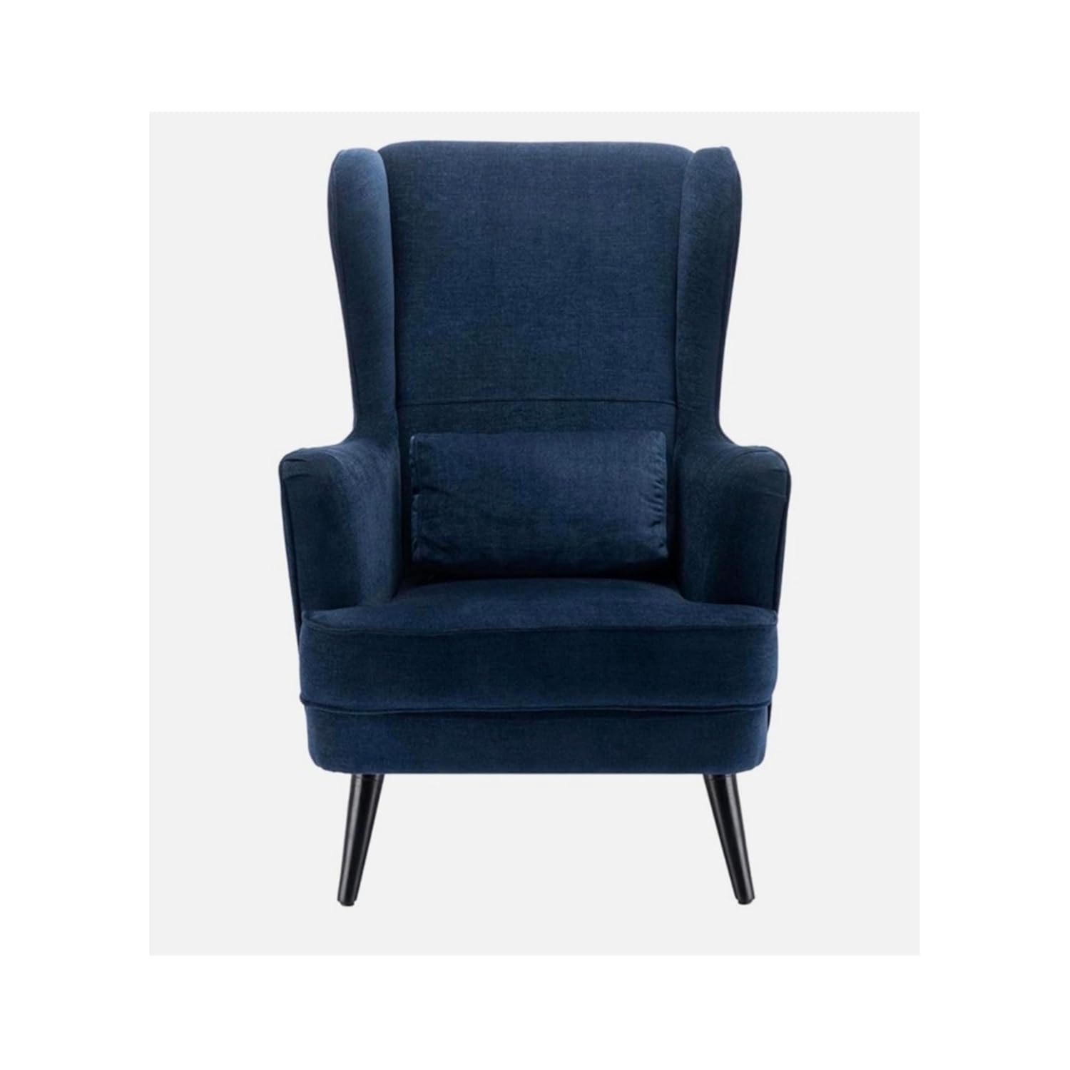 LNW Wooden Wing Chair | High Back Chair | Arm Chair For Living Room Bedroom Dark Blue