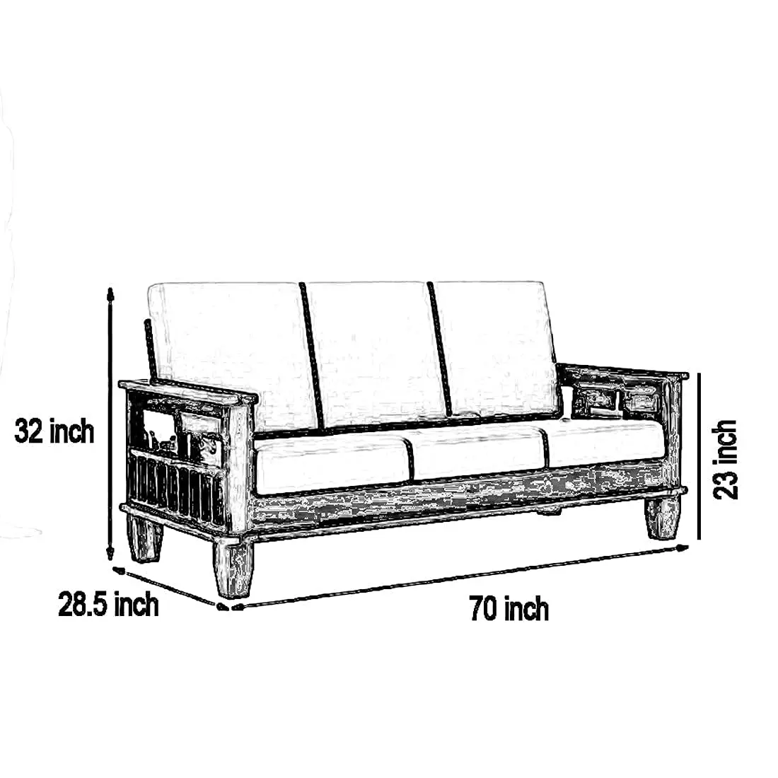 Regular Sofa Set | Simple Sofa Set Design | Sheesham Wood Sofa Set For Living Room