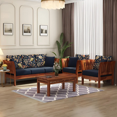 Sofa Set for Living Room | Wooden Sofa Set Online | Sheesham Wood Sofa Set