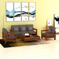 Wooden Sofa Set Design Indian Style | Solid Sheesham wood | X Design Wooden Sofa Set