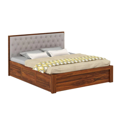 Sheesham Wood Bed | Palang Design  | Wooden Storage Bed in Sheesham |  King/Queen Size