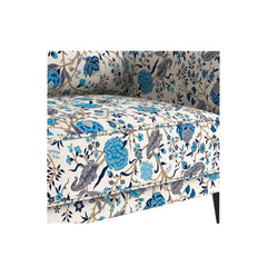 LNW Wooden Flower Printed  Wing Chair | High Back Chair | Arm Chair For Living Room Bedroom Floral Print