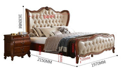 Sheesham Wood luxurious Bed |  Upholstered Bed  | King/Queen | Hand Carved Design With high Quality Leatherette