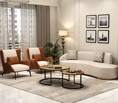 Curved Shape Modern L Shaped Sofa | L Sectional Sofa | couches and corner sofa