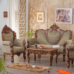 Premium Hand Carved Sofa Set | Royal Sofa Set Design for Living Room| Maharaja Sofa Set Design