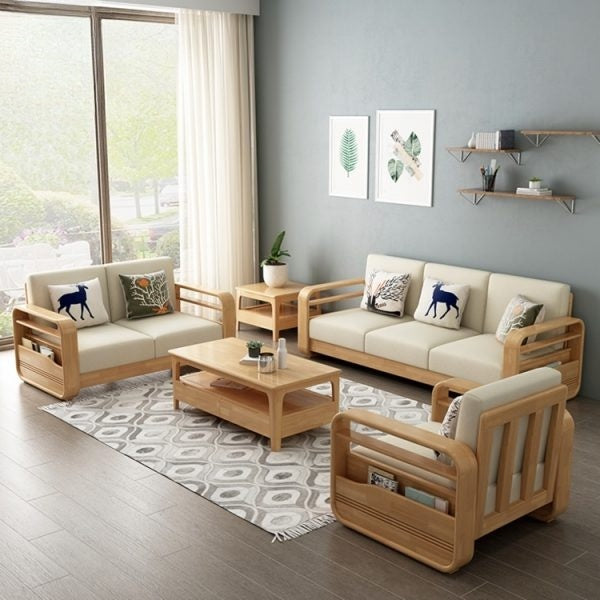 Sofa Set | Wooden Sofa Design | Contemporary Premium Pine Wood | Sofa Set For Living Room