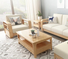 Sofa Set | Wooden Sofa Design | Contemporary Premium Pine Wood | Sofa Set For Living Room