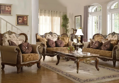 Leather Sofa | Contemporary Sofa Set Design | Sheesham Wood Hand Carved Set