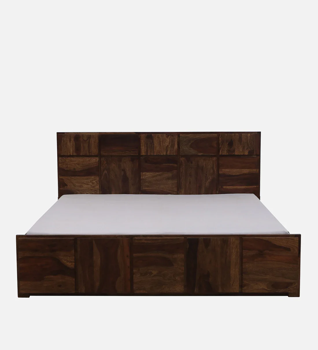 Sheesham Wood Bed | Palang Design  | Wooden Storage Bed in Sheesham |  King/Queen Size | Square Box  Headboard