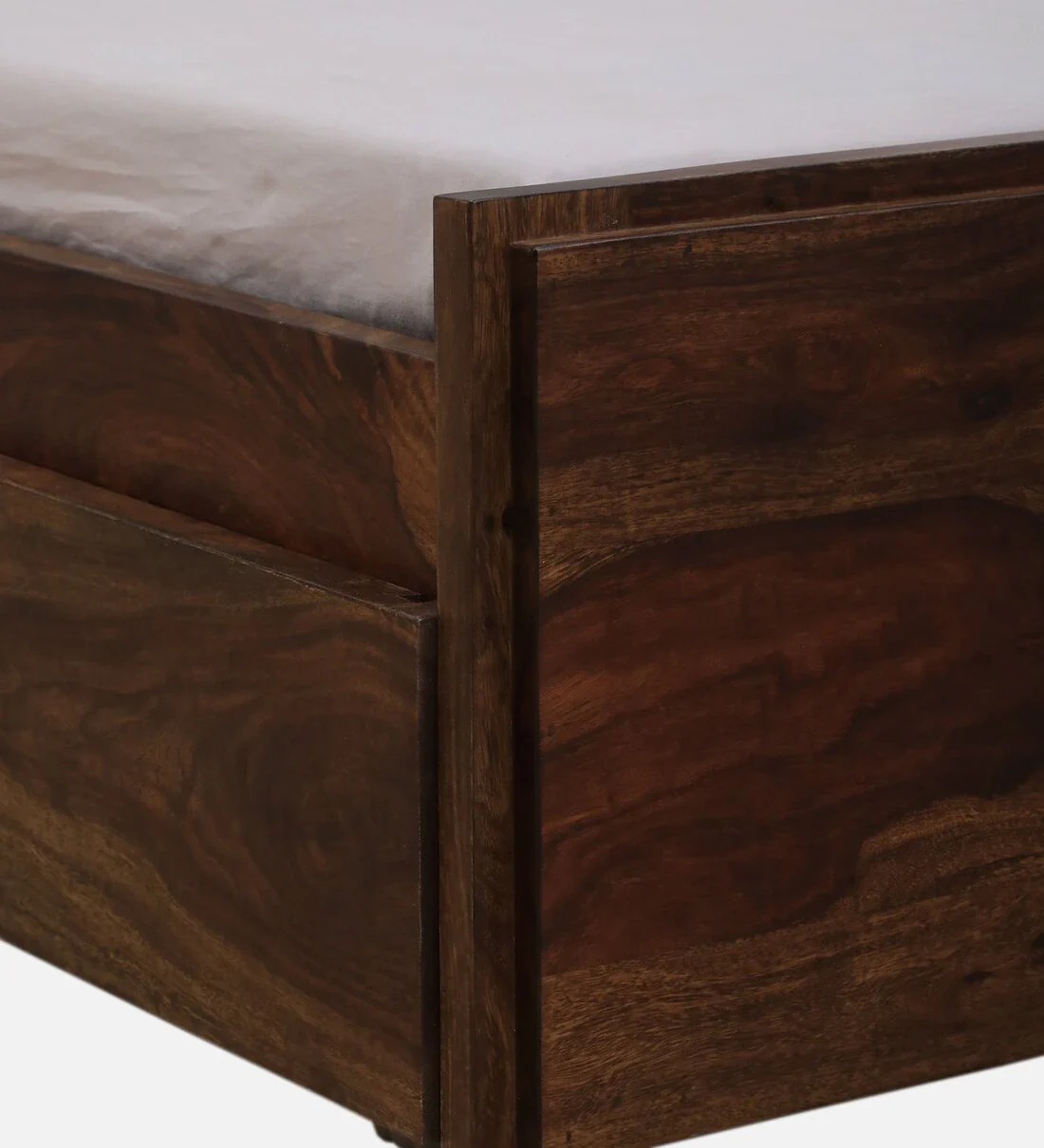 Sheesham Wood Bed | Palang Design  | Wooden Storage Bed in Sheesham |  King/Queen Size | Square Box  Headboard