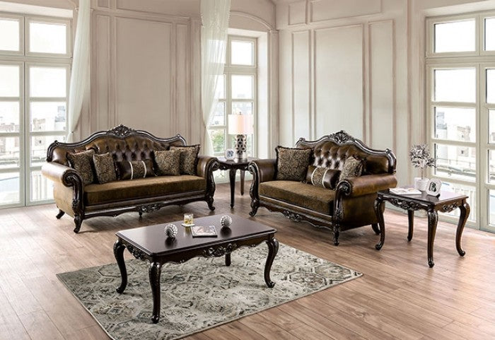 Leather Sofa | Contemporary Sofa Set Design | Sheesham Wood Hand Carved