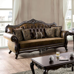 Leather Sofa | Contemporary Sofa Set Design | Sheesham Wood Hand Carved