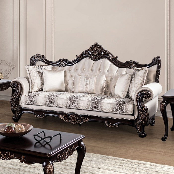 Leatherette Sofa | Contemporary Sofa Set Design | Sheesham Wood Hand Carved