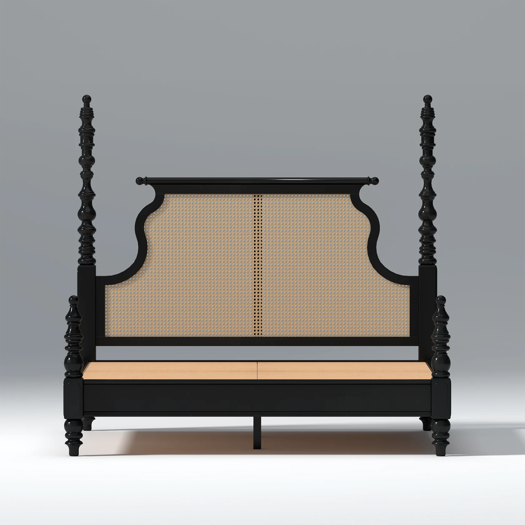 Indian Bed Design | Wood Carving Bed made up of Sheesham Wood | King/Queen Size | Cane Headboard