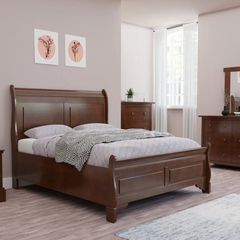 Modern Bed Design | Wooden Bed in Sheesham Wood | King/Queen Size | Solid Sheesham Wood